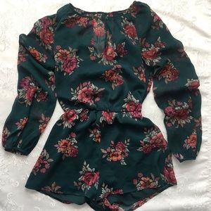 Long Sleeve Floral Romper